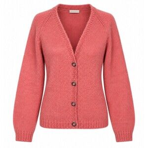 VTG 90s Autograph Salmon Pink Mohair Blend Cardigan Women Sz M coquette EVC